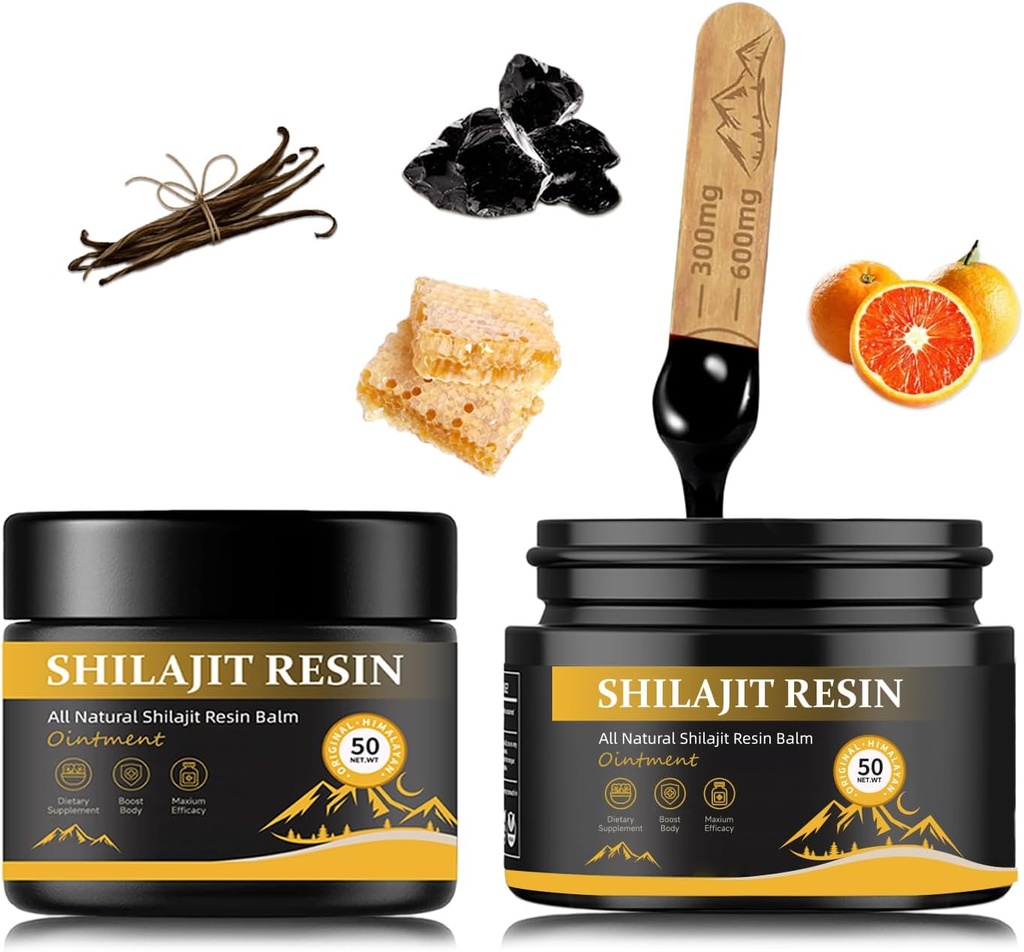 Shilajit Resin for Men - 85+ Trace Minerals中最大可能性的天然有机Shilajit Resin,Gold grade Himalayan Pure Shiljait for Energy,Immune Support,50克2(供应6个月)