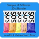 SOS 水分,电解粉包 – 低卡路里,低糖,快速还水,美国制造,Keto & Vegan 友好型 5-Flavor Variety Pack, 20 棒