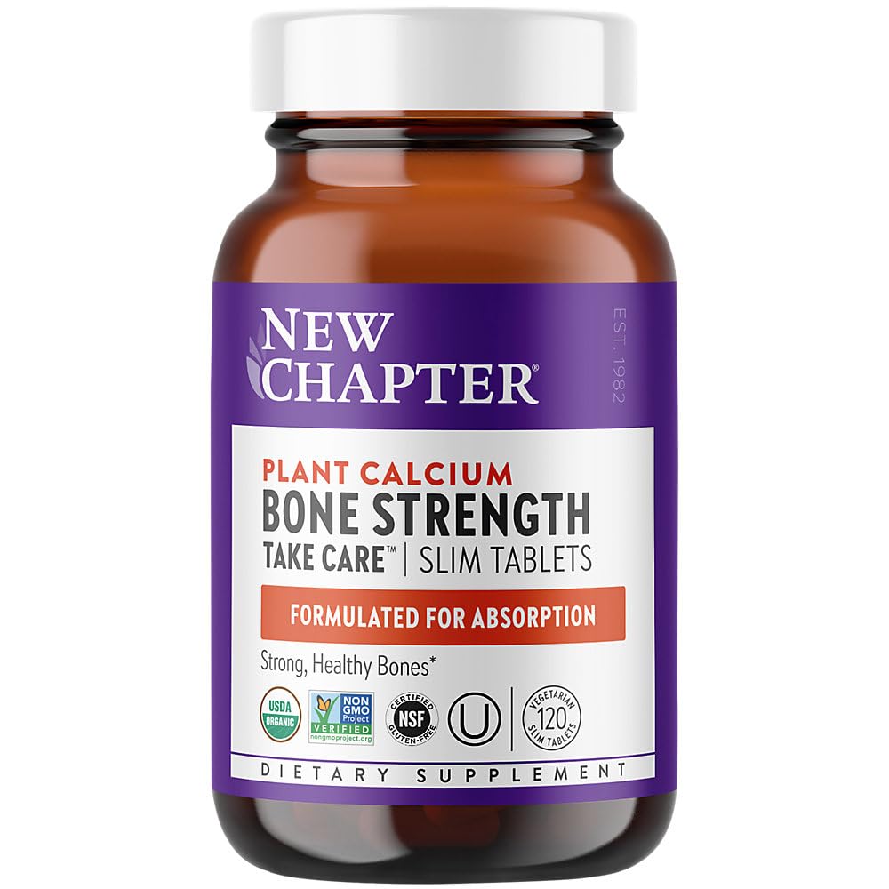New Chapter Calcium Supplement â€“ Bone Strength Organic Plant Calcium with Vitamin K2 + D3 + Magnesium, Vegetarian, Gluten Free - 120 count (40 day supply)