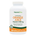 NaturesPlus 橙汁可食用维生素C - 500 mg,180 片 - 高概率免疫辅助剂,抗氧化剂 - Gentle On Tomach - Vegetarian, Gluten - Free - 180 服务品