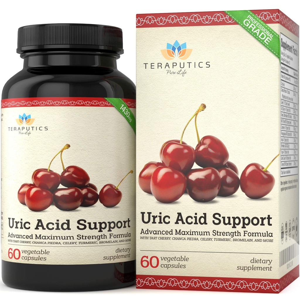 Uric Acid支持公式 QQ 高级Uric Acid Cleanse & Kidney Assistance Support Suppless - 包括塔特樱桃专注, Celery种子提取 + 12 高概率成份, 60 Veggie Capsules