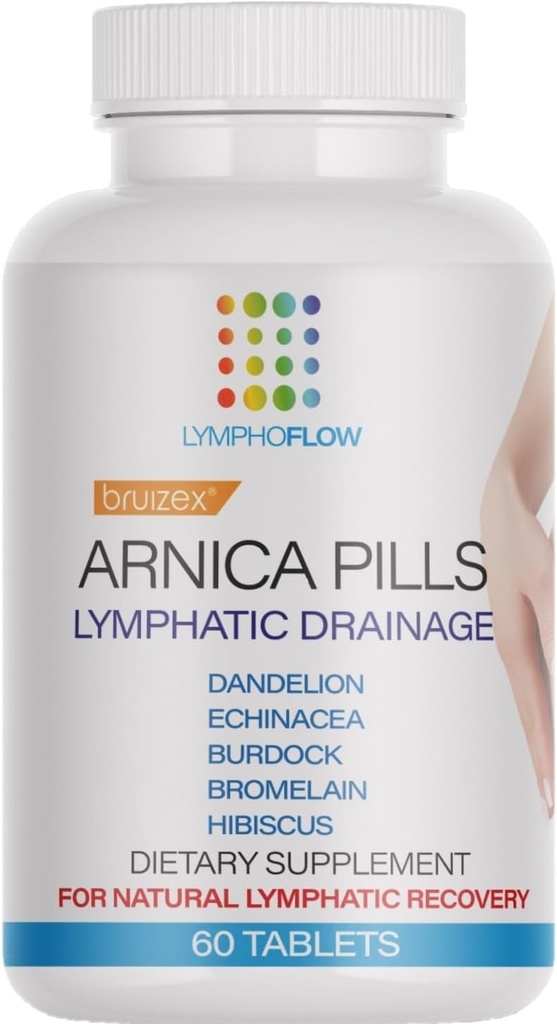 Bruizex Arnica Pills 外科手术后复苏,用于Bruising、Swelling & Lymphatic 排水、Lipedema、Lymphedema & BBL、纤维化治疗、使用Masssager工具、Massage Oil & Lipofoam, 60片