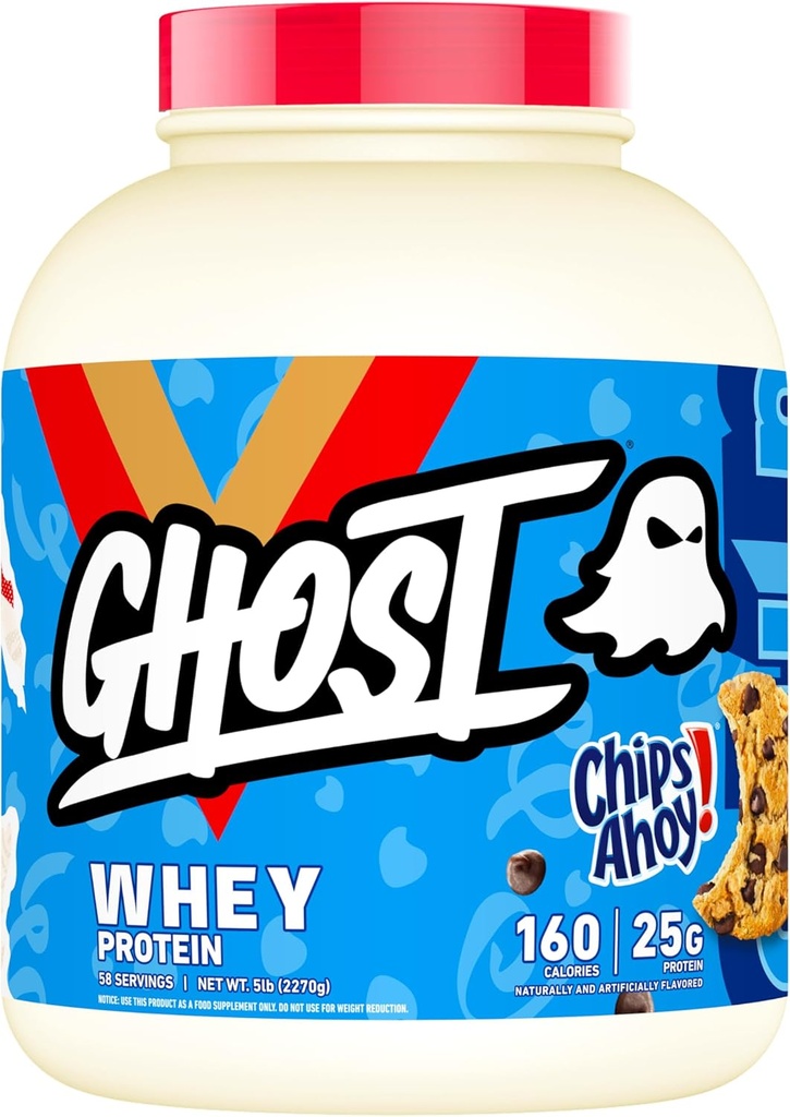 (原始内容存档于2018-09-21). GHOST WHEY蛋白粉, Chips Ahoy! - 5LB, 25G of 蛋白质 - 巧克力片 Cookie Flawared Isolate, 集中和水解 Whey蛋白混合剂