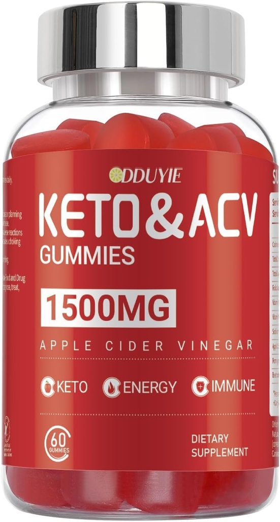 Keto ACV Gummys, Apple Cider Vinegar & Vitamin B12 B6 - 男子和女子 - 60 计数