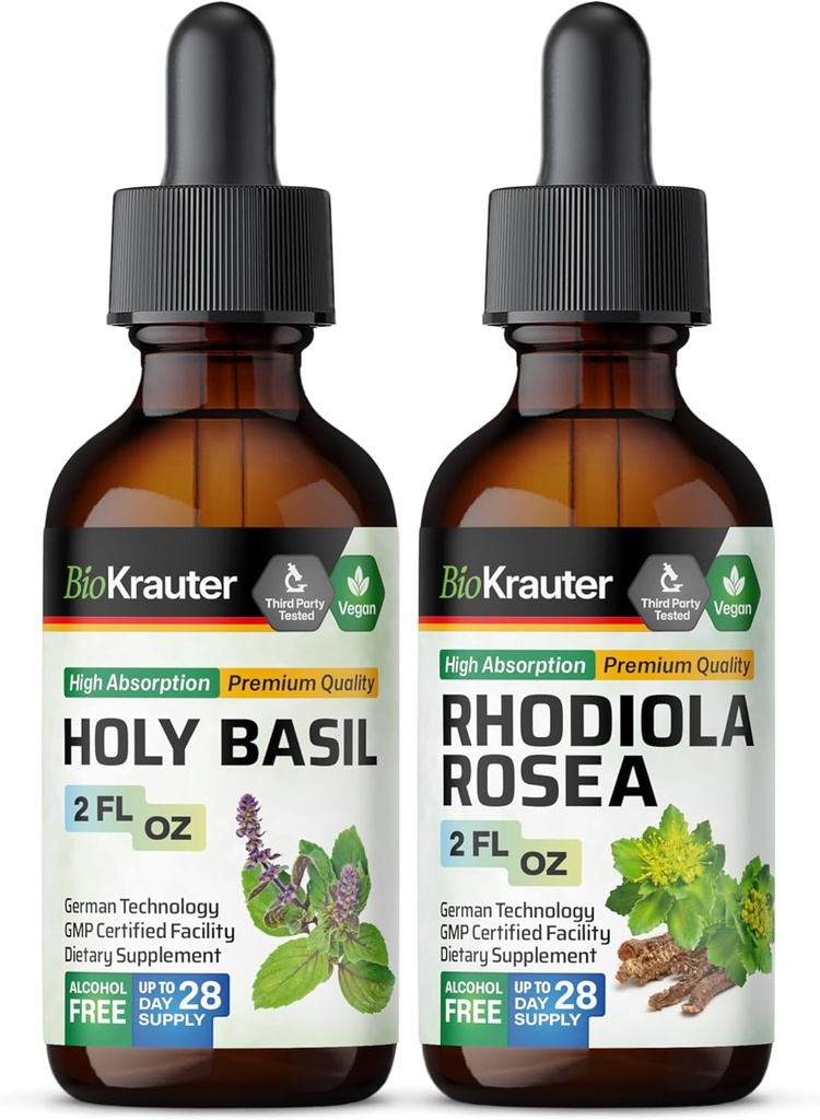 BIO KRAUTER 圣巴西尔叮当 2 Fl. Oz. & Rhodiola Rosea Tincture 2 Fl. Oz.