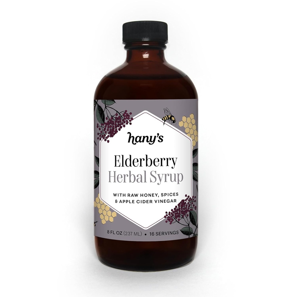 Hany的"收获长莓草莓糖浆 – 8 fl oz → 全自然井酸通心粉,苹果苹果苹果苹果苹果醋醋,Raw Honey & Elderberry → Non-GMO, Gluten-Free,手工业