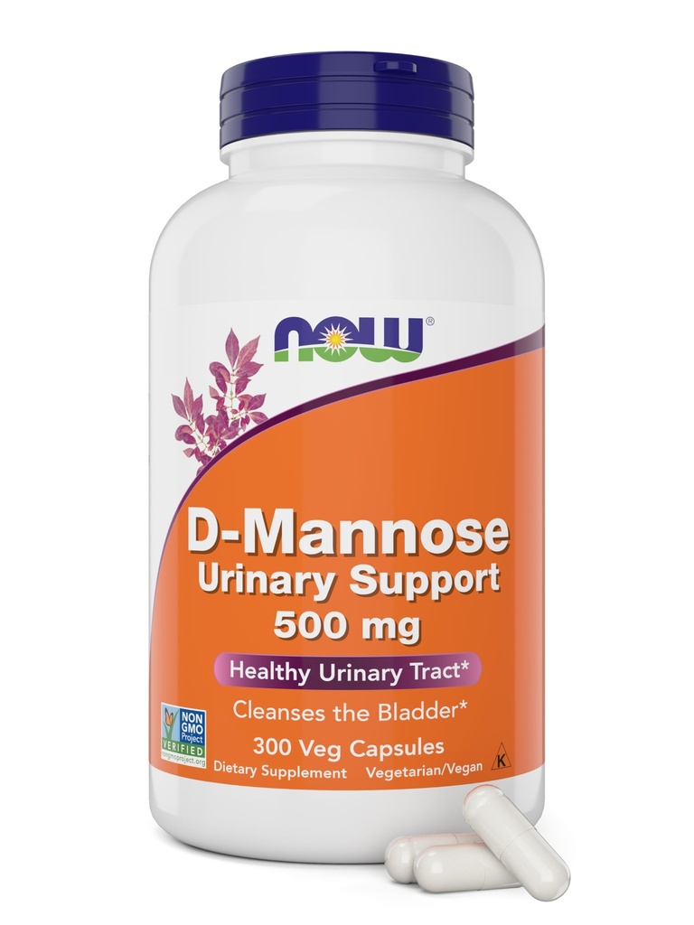 现在D-Mannose 500 mg, 300 Capssules - Vegan,非转基因物质对女性和男性的补充 - 支持健康的尿道切除剂,清洁剂 The Bladder