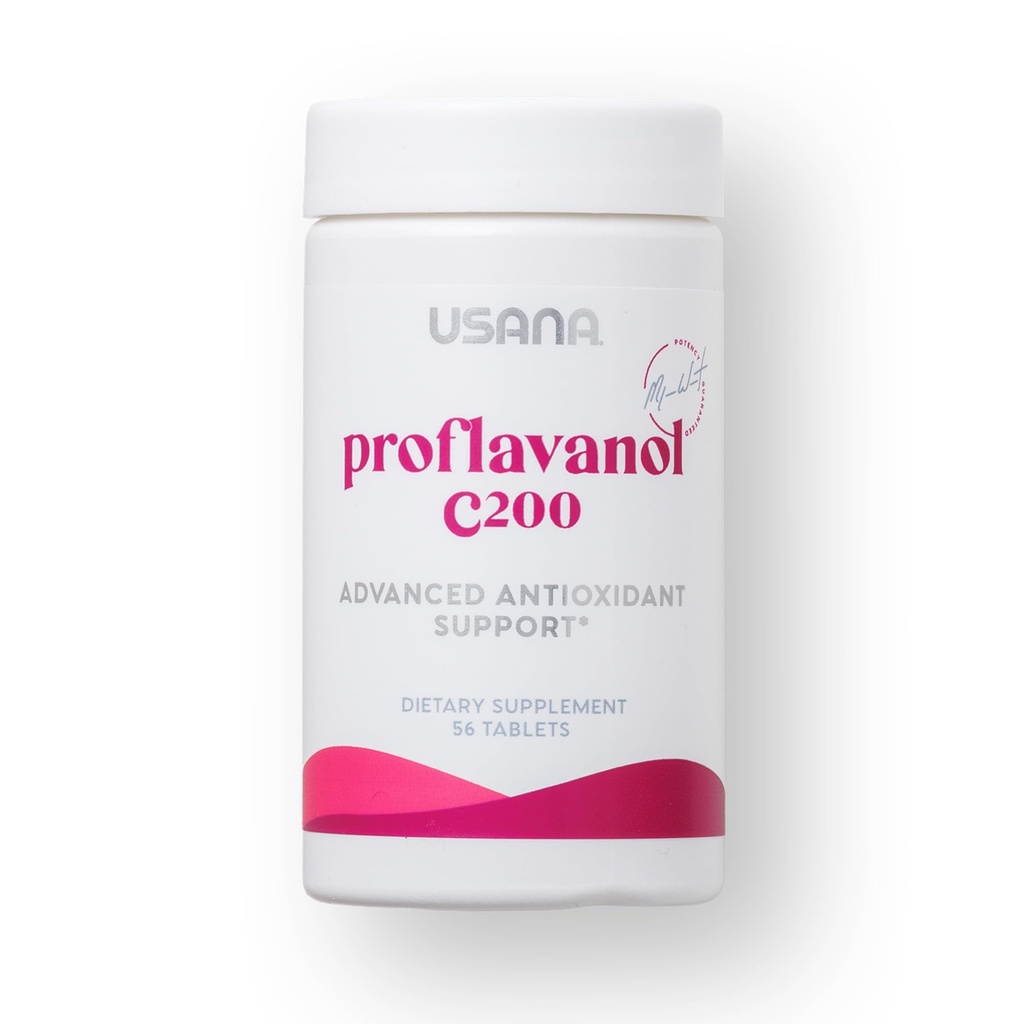 USANA Proflavanol C200 - 高级抗氧化剂,含有生物氟化物和维生素C,用于心脏健康 - 56片 - 28天供应