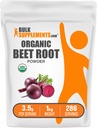 Bulk Assupports.com 有机甜菜根粉 - 超级食品补充品,甜菜根补充品 - Vegan & Gluten Free,每服3.5克,1kg(2.2磅)(一包)