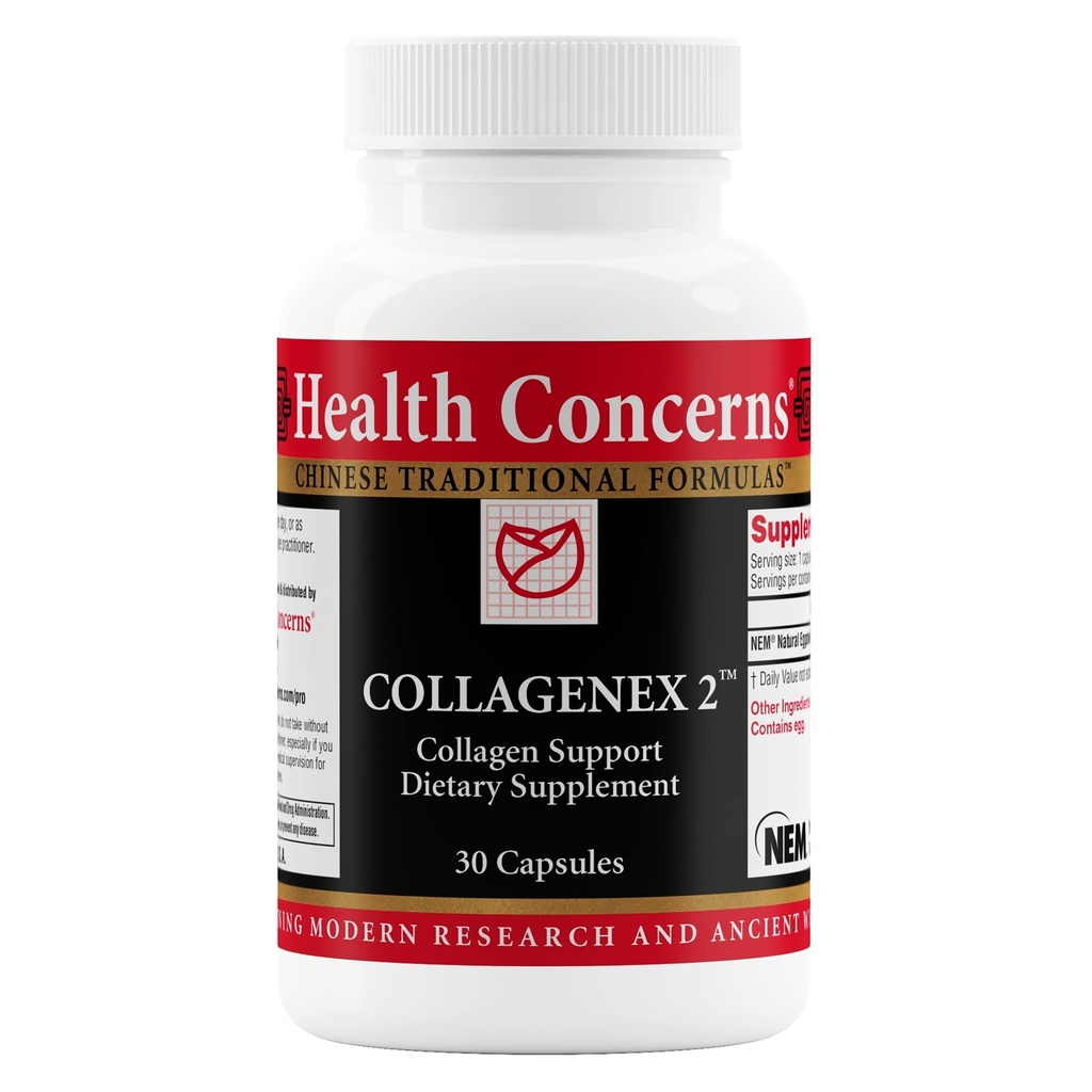 健康关注 Collagenex 2 – Collagen 联合支持与灵活性的补编 – 男子与女子天然蛋壳膜 – 连接组织支持 – 中国草药补充 – 30 Capsules