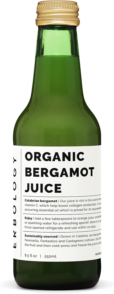 100%有机Bergamot Juice 250ml(12盒) - 支持Collagen生产 - 富含生物活性氟化物 - 意大利农场直流 - 未稀释 - 无添加糖 - 非GMO