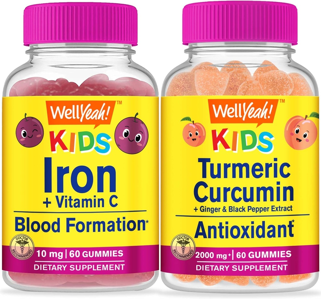 (原始内容存档于2018-03-26). Wellyeah Iron + Vitamin C Kids + Turmeric Curcumin Kids, Gummys Bundle - Great Tasting, Vitamin Supplement, Gluten Free, GMO Free, Chewwable Gummy (英语).