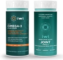 iwi Omega-3 运动和联合Omega-3 Bundle,30名服务员,Vegan Plant-Based Algae Omega 3,Krill & Fish Oil替代产品,无鱼味余味