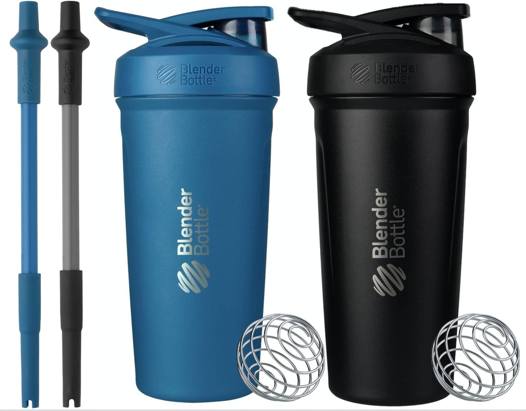 BlenderBottle Strada Shaker 杯 与硅酮草, (2–24 Ounce 瓶和 2 Straws).