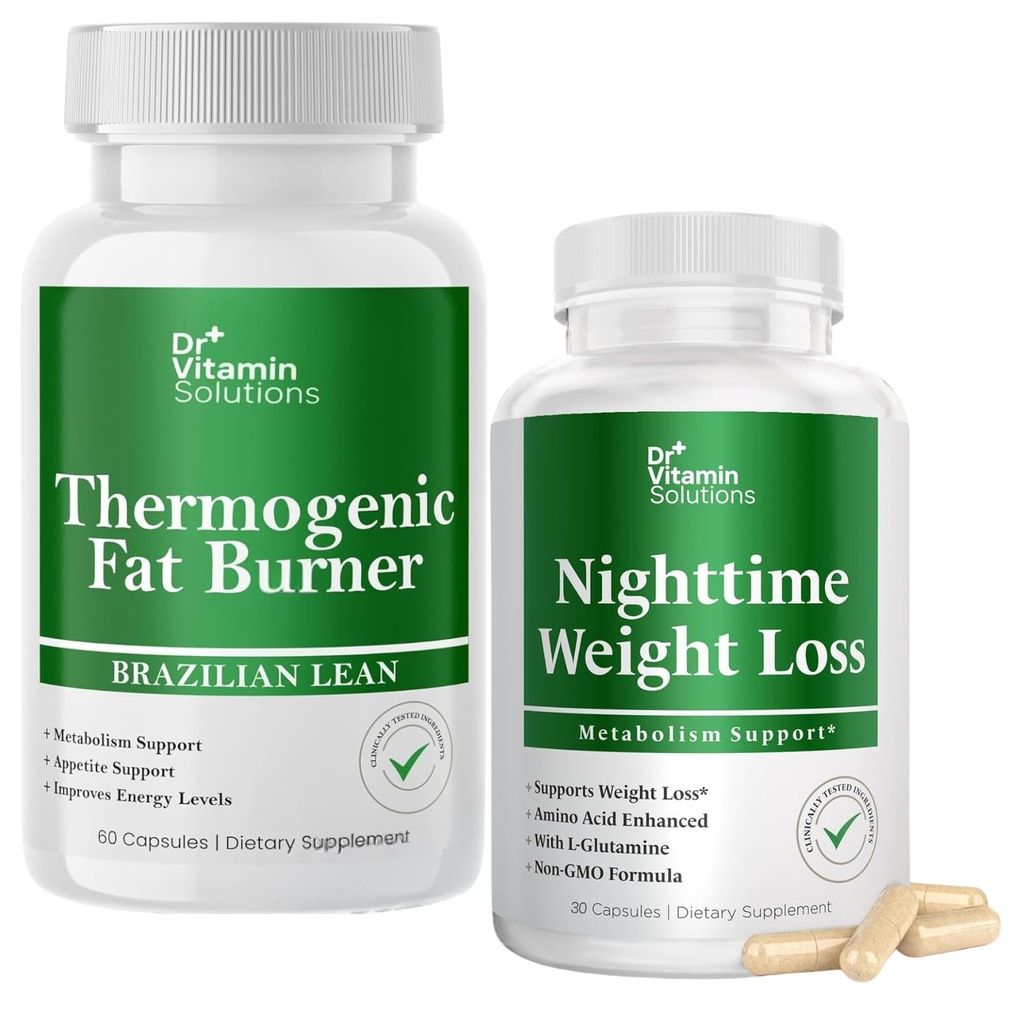 VITAMIN SOLUTIONS 热致性脂肪燃烧器和夜间体重损失药丸,Waist Trimmer 和补充品,供妇女和男子使用,120页