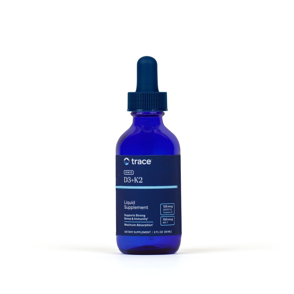 Trace Minerals Liquid Vitamin D3 + K2 Supplement, 5000 IU, 2 fl oz