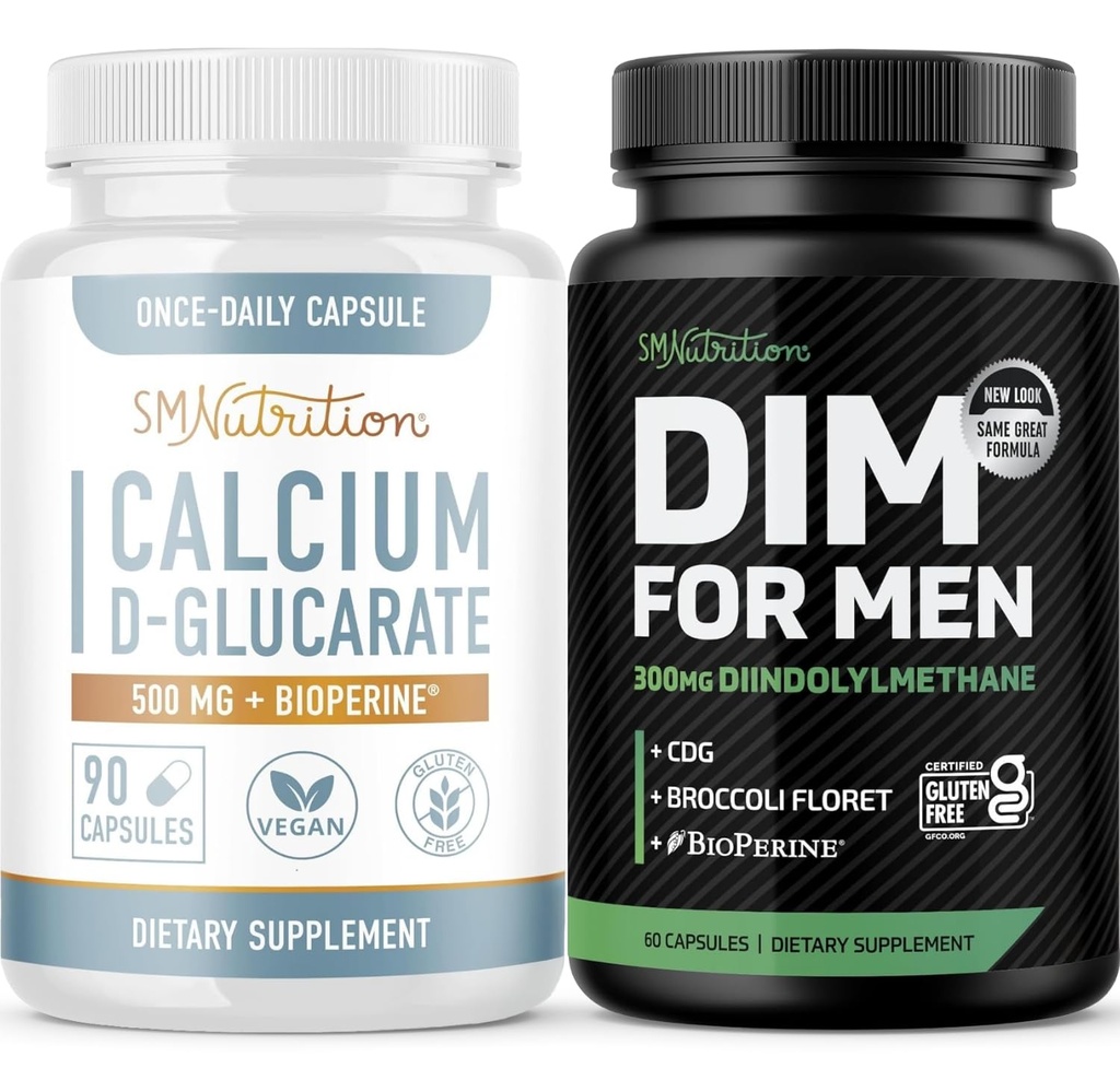 SMNutritorial Men的DIM补编,配有D-Glucarate钙 → 雄性荷尔蒙平衡套装与DIM Complex for Men (60 service)和Vegen Gluten Freedom-GMO CDG补编(90 service)