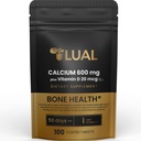 LUAL Calcium Bone 健康饮食补充药片,600毫克,100枚
