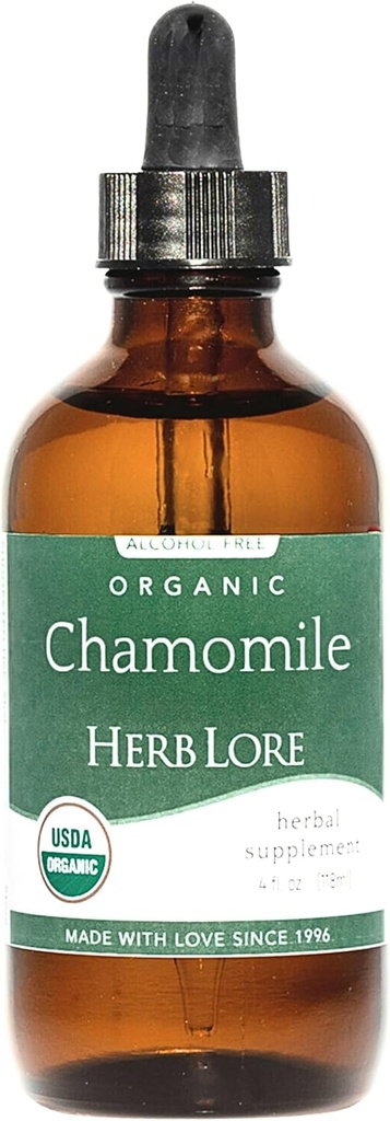 Herb Lore 有机甘菊丁香草 - 婴儿和成年人液体甘菊滴 - Melatonin- Free Sleep Supplement (4 floz)