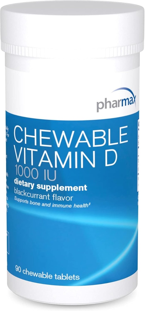 Pharmax Chewable Vitamin D (1000 IU) |支持骨头和牙齿的开发与维护 |90 Chewwits