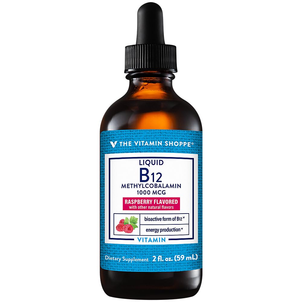 维生素商店液体B12 甲基Cobalamin-能源生产-1000 MCG-Raspberry(2 f. oz.)