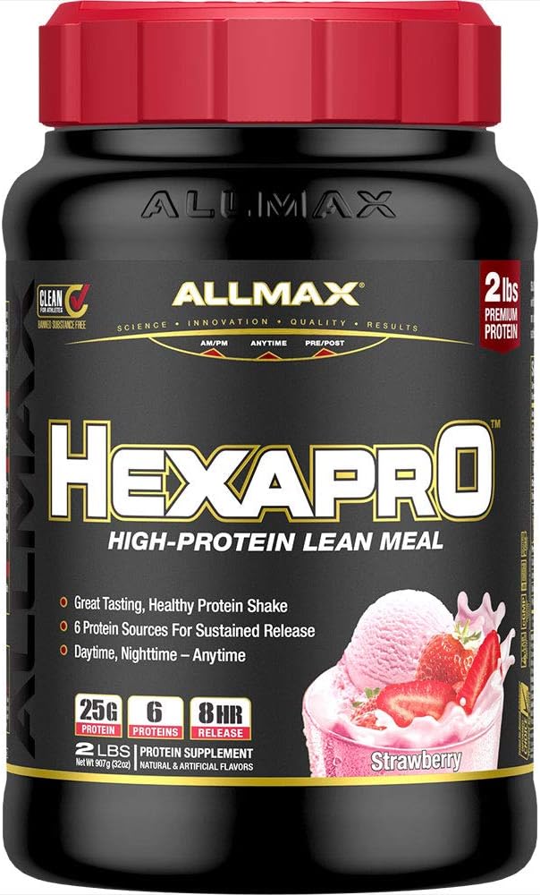 AllMAX HEXAPRO,草莓 - 2磅 - 25克蛋白质