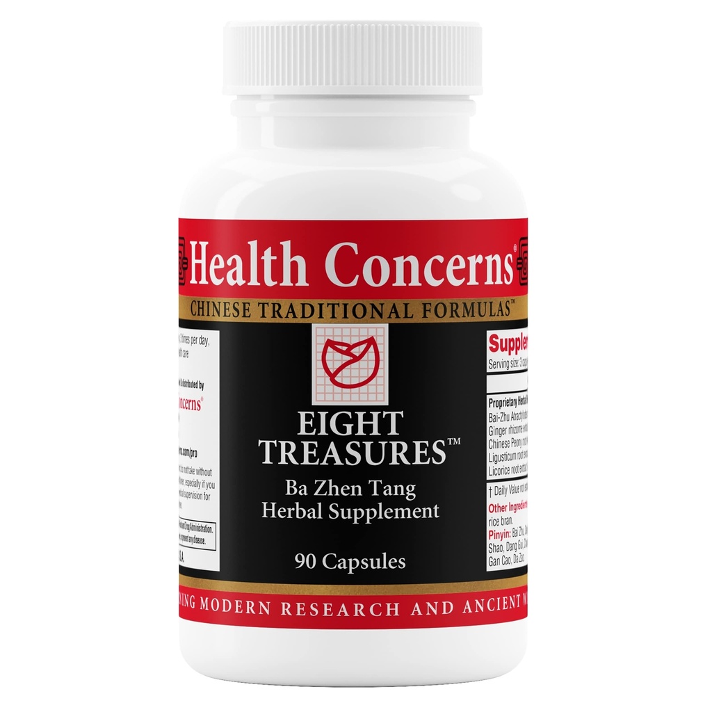 健康关注八宝 — 月经救济和妇女健康补编 — Uterine Health, Fatigue, 非正常循环, 产后复苏 — 草药中医 — 90 Capsules