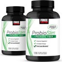 力因子 ProbioSlim + 预生纤维、男女代谢促进器、消化健康支持、绿色茶叶提取器和胡斯克纤维 Psyllium 120 Counter (Pack of 2)