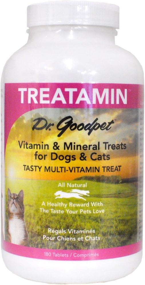 Goodpet Treatamin博士 -- -- 所有天然健康维生素/用羊奶喂狗和猫的矿产品 180个标签