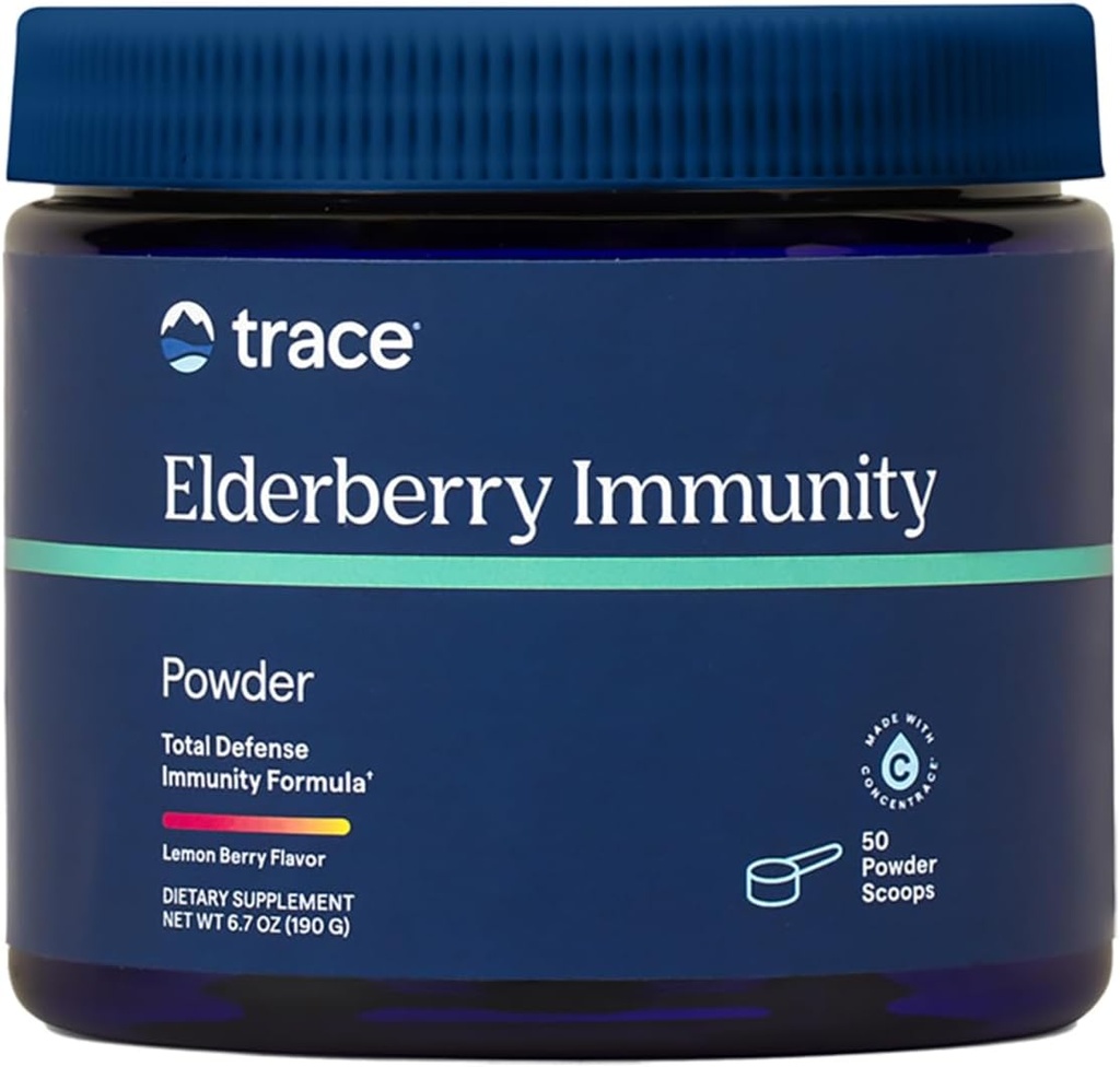 Trace Minerals Elderberry 豁免 -- -- 健康支助饮料补充剂,配有Merderberry -- -- 支持细胞完整性和心脏健康的抗氧化剂补充剂 -- -- Lemon Berry, 6.7 oz(50名服务员)