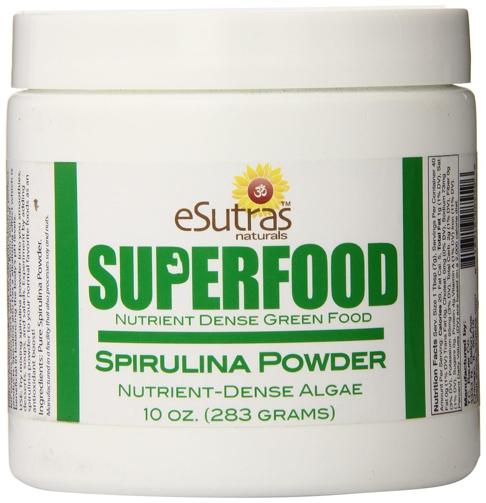 Esutras 有机物 Raw Spiruina, 10 Ounce