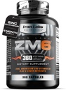 铁实验室 ZM6 – 6个月供应量 – 锌镁分层补充剂 – 360 Vegetarian Capsules – 镁和锌男女补充剂
