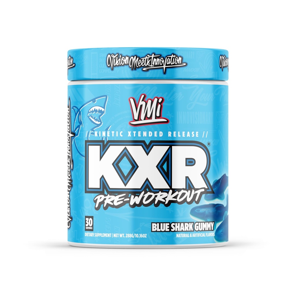 K-XR 预战能源粉 QQ 敏锐能源 预战男女饮料 QQ Creatine Free QQ 提高性能 - 增强焦点和增强耐力 QQ 30 服务(蓝鲨Gummy)