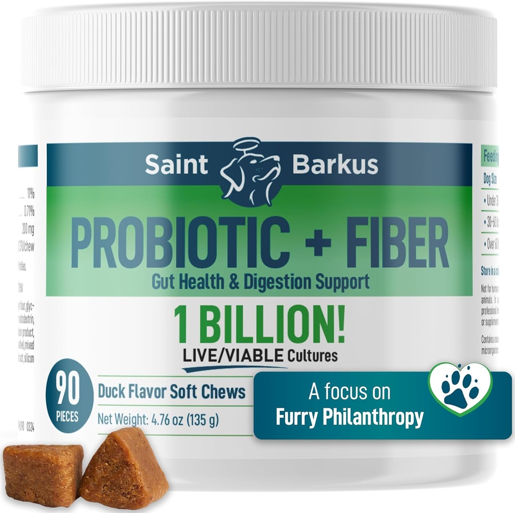 Probiotic + Fiber 常规和消化健康。 养狗补品 古特健康补品 规律补品 上胃补品 气体补品 酵母补品. 回到禁杀避难所去! 90 计数