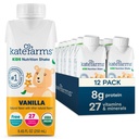 KATE FARMS 有机儿童营养摇摆、香草、蛋白质8克、27种维生素和矿物、食用替代饮料、蛋白质摇摆、无胶质、非GMO、8.45 Fl oz(12包)