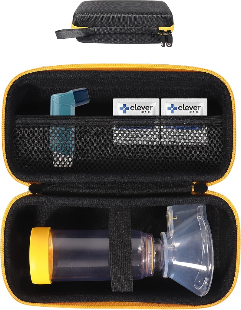 GetGEAR Asthma Inhaler Holder案、汉迪·文托林·Inhaler案(只有黑人)