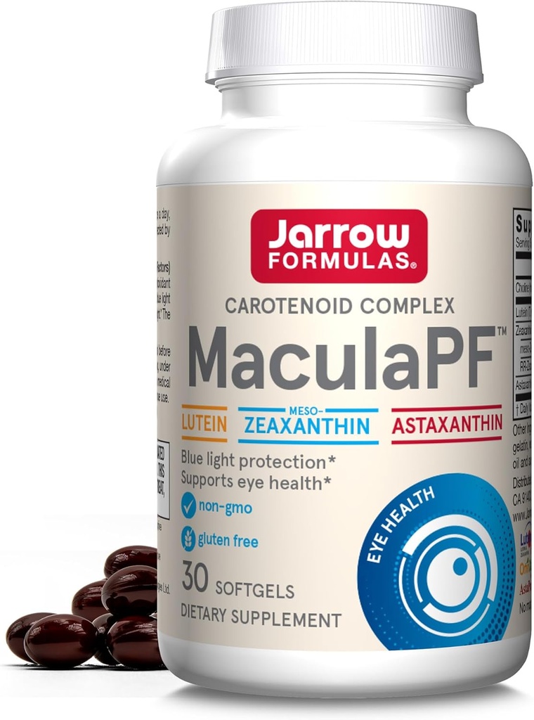 Jarrow Formats MaculapF Carotinoid 综合体, 饮食补充, 支持眼部健康, 30软胶, 最多30天供应
