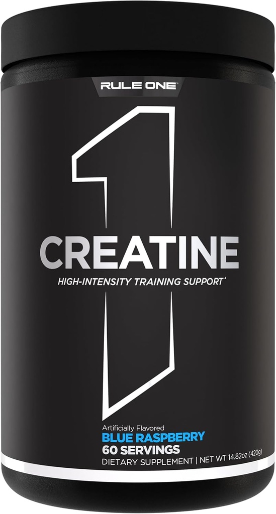 规则1 Creatine Powder – 纯微量化Creatine Monohydrate用于高强度运动和精益体质支持,Flawared and Unflavorate(60 services, Blue Rasperry).