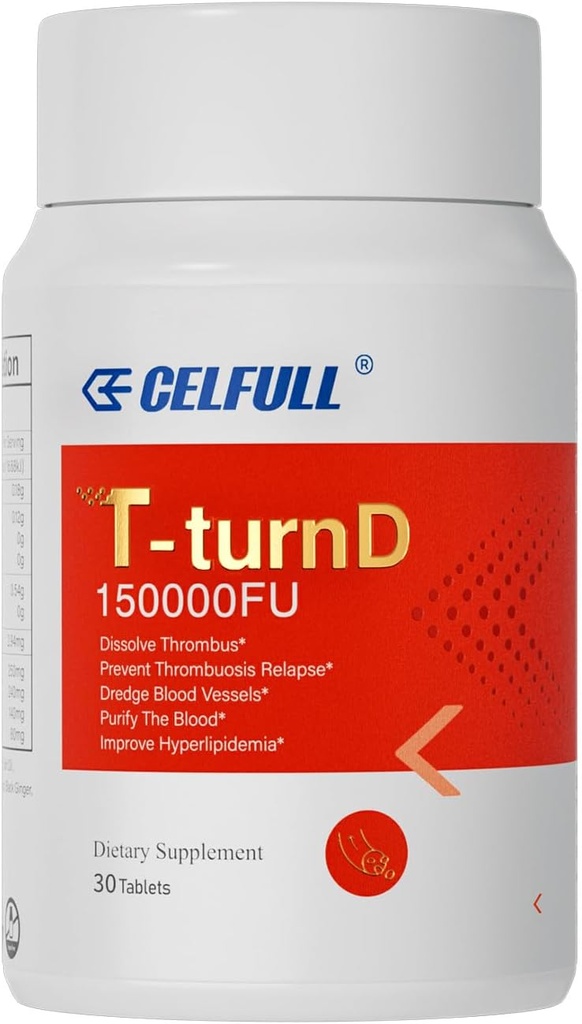 CELULL 纳托基纳酶 补充 5,000 FU Per service, 非GMO, 鱼油粉, 红色 Yeast 水稻提取,β glucan