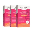 Omax3 Womens Probiotic + Prebiotic, Cranberry & Chicory Root, 20 Billion CFU, 6 Clinically Proven Strains, Vaginal pH, UTI, Bloating, (Packaging May Vary) | 90 Vege Capsules (3 Boxes)