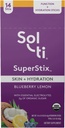 Sol-ti 有机电解质皮肤 + 水分饮料 混合剂 超级食品 水分棒 SuperStix, Non-GMO, Vegan, Blueberry Lemon, 14 单服务棒