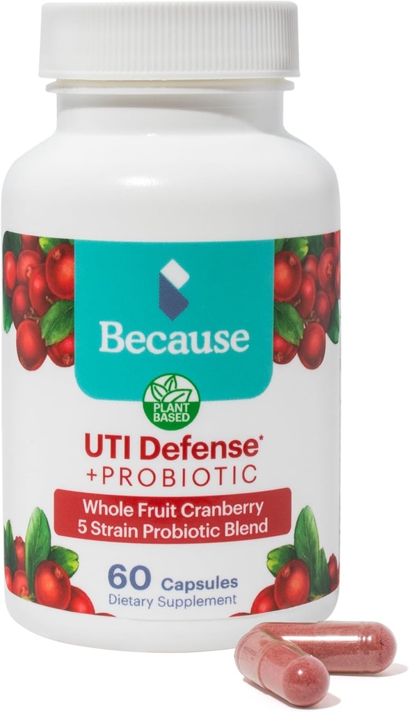 因为普罗生素 Cranberry UTI Defence Capsules for Women (60 Capsules, 1瓶)