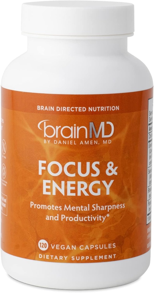 BRAINMD Amen Focus & Energy博士 - 120 Capsules, pack of 2 - 提高浓度和注意力 - 咖啡因免费,Gluten免费 - 60 总功率