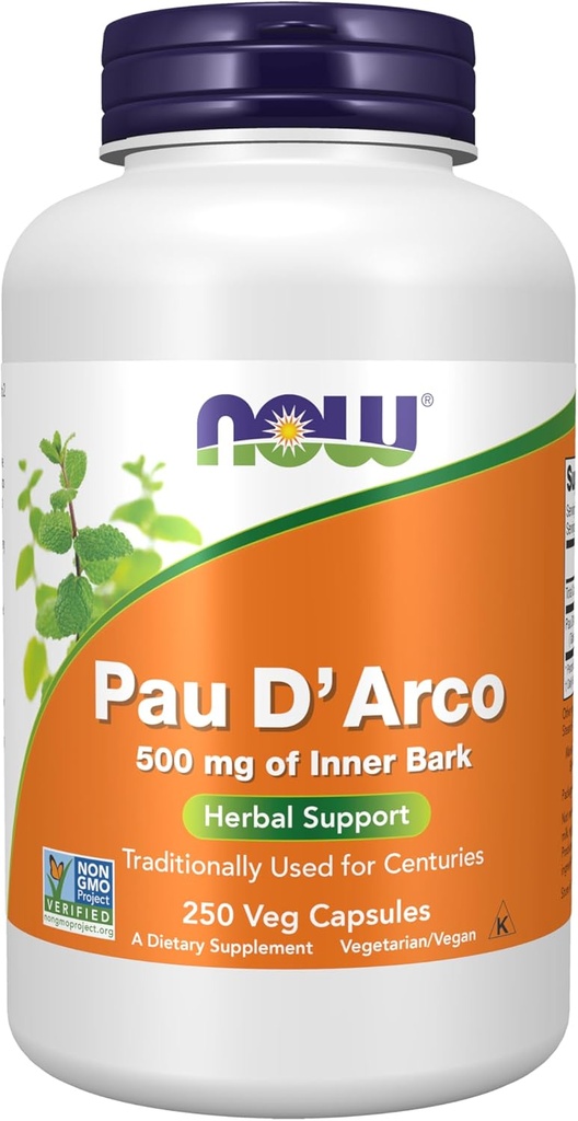 Pou D'Arco(Tabebuia VIIphylla)500毫克,草药支持,250Veg Capsules