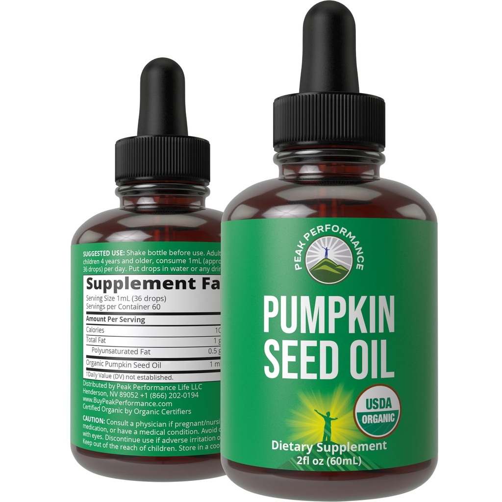 南瓜籽油 USDA Official Vegan Liquid Dropps for Women and Men. 毛发生长,皮肤健康,UT,前列腺支持的补充. 零糖,无糖,不吃卡普尔