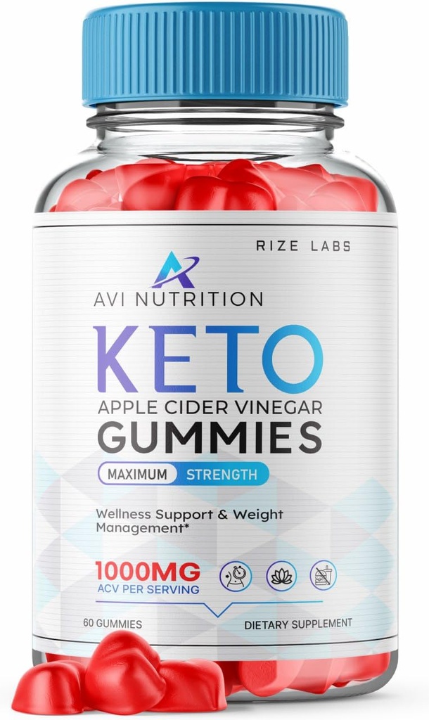 rize 实验室 Avi 营养 Keto Gummys, ACV 高级体重损失 Gummy 和代谢刺激补充(60 Gummys)