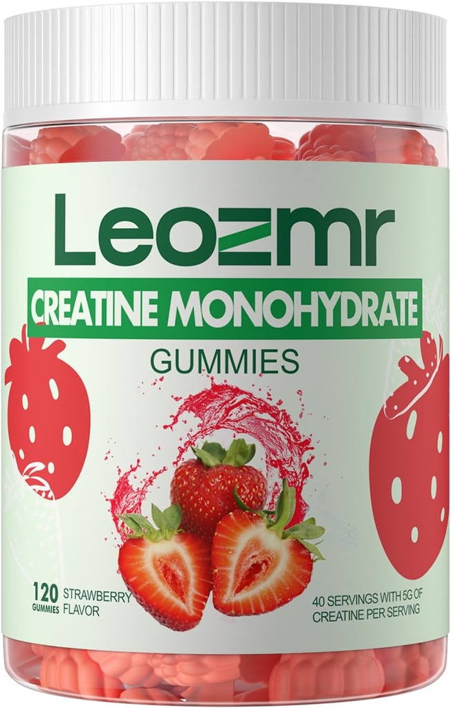Creatine Monohydrate Gummys 5000mg for Men & Women, Chewables Creatine Monohrydrate Supplement(120 count) - 草莓 120 古米