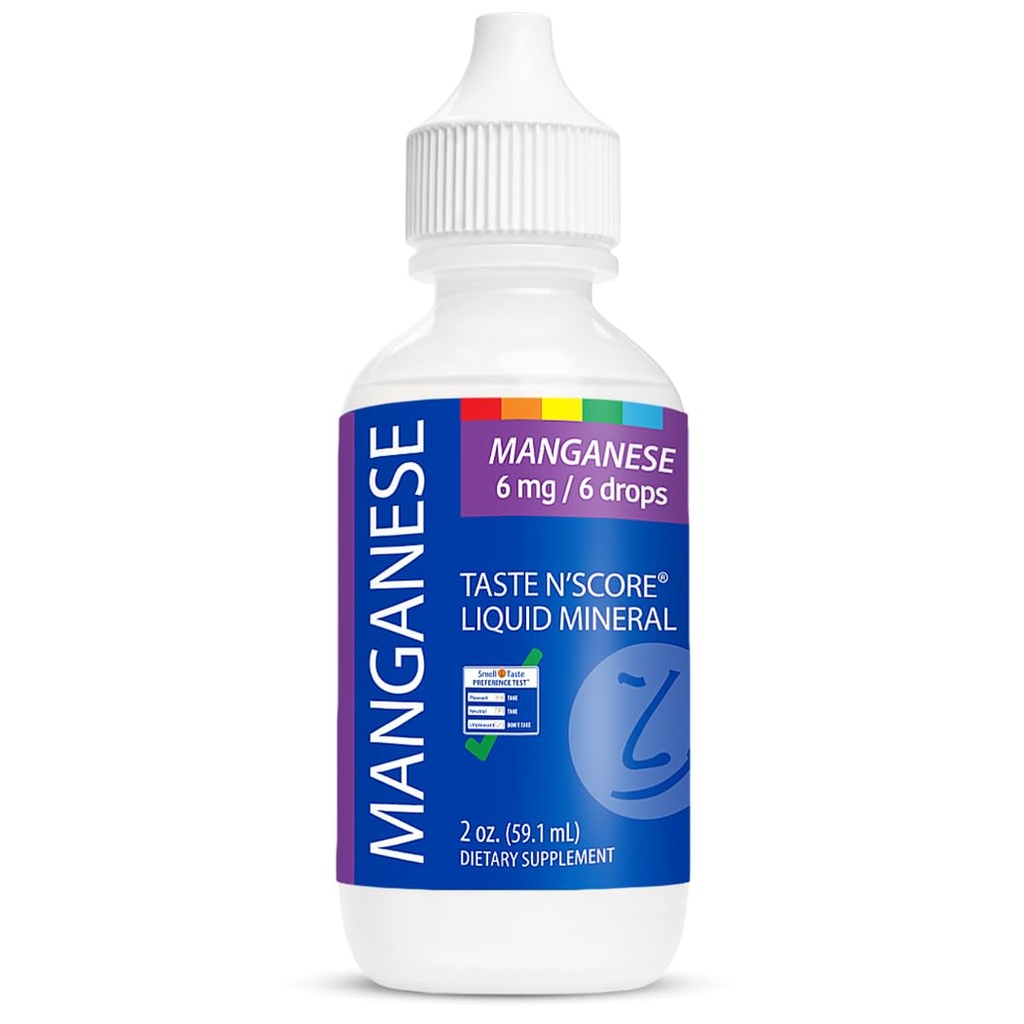 品尝N'Score Manganse液态离子矿物补充剂;100%纯度;6毫克;118升