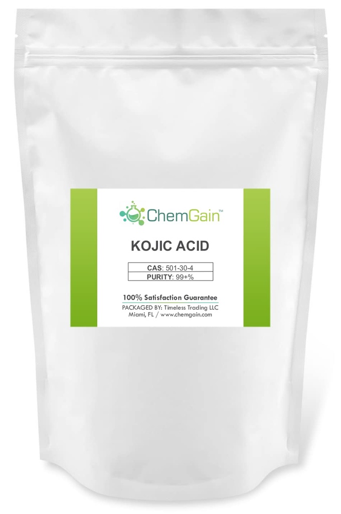 Kojic酸粉 - 250克(8.8 oz) 散装包装 - 超纯度 - CAS 501-30-4