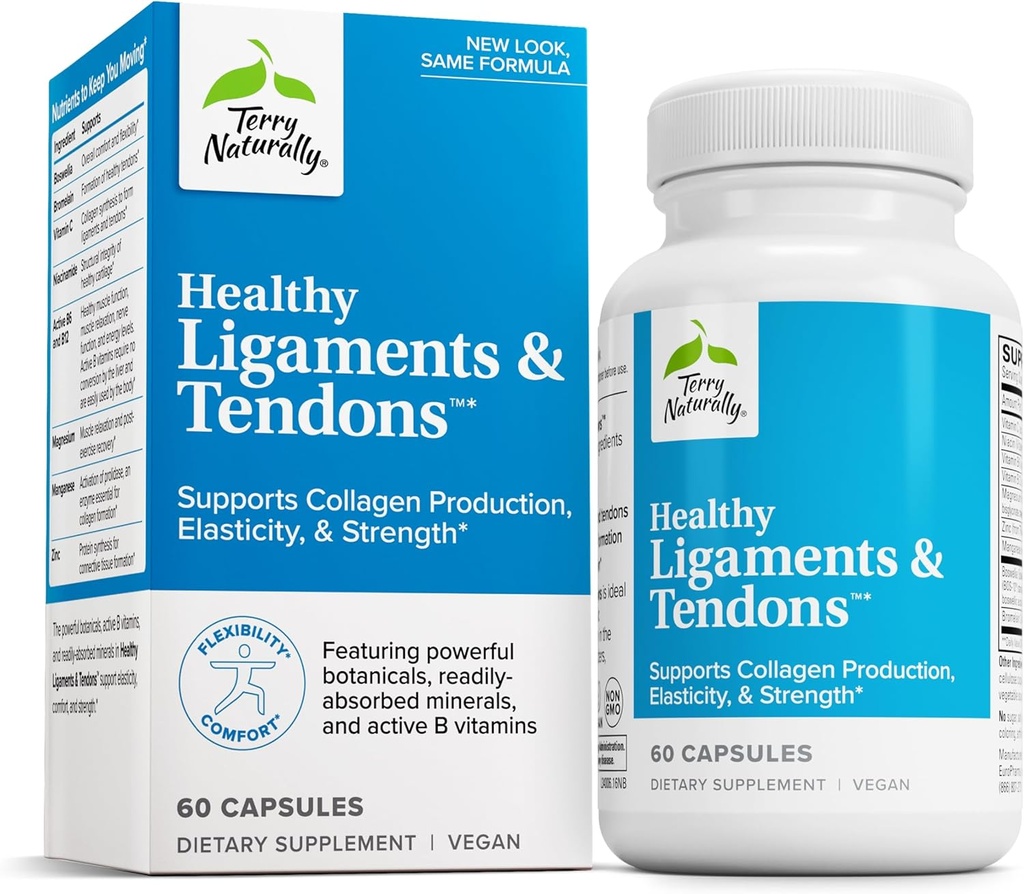 Terry 自然健康韧带 & Tendons - 连接组织和联合润滑支持的饮食补充 - 非GMO 辅助韧带和肌肉健康公式 - 60 Capsules